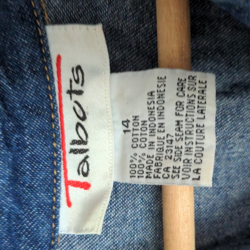 Talbots 14 Cotton Button Down Denim Look Dress - Picture 5 of 7